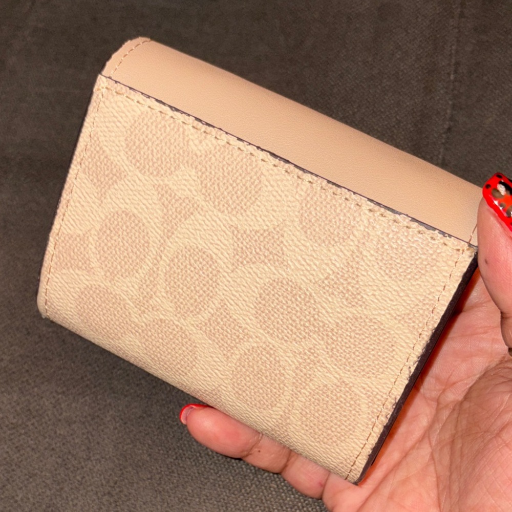 Light Tan Wallet with Strap - Picture 3 of 5